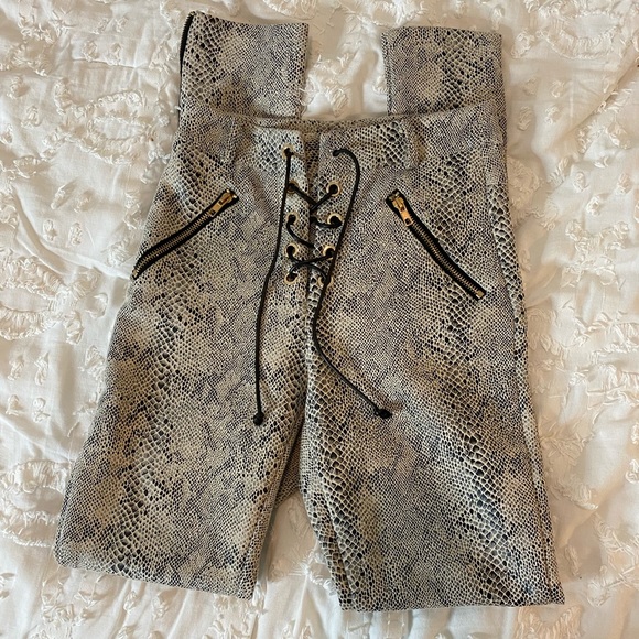 BEGINNING BOUTIQUE SNAKESKIN PANTS - Picture 1 of 5